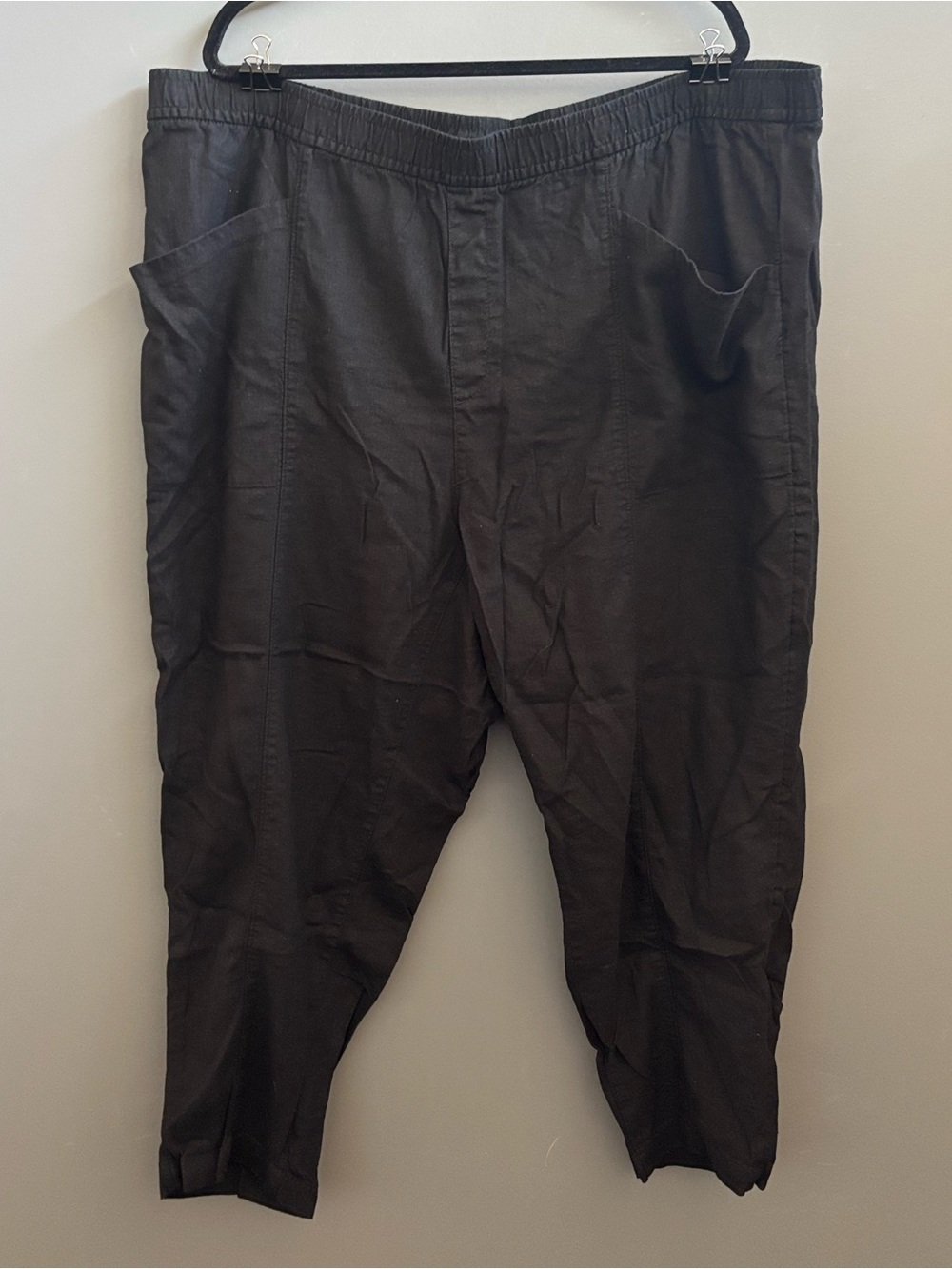 Old Navy Women's Black wide leg linen blend pants